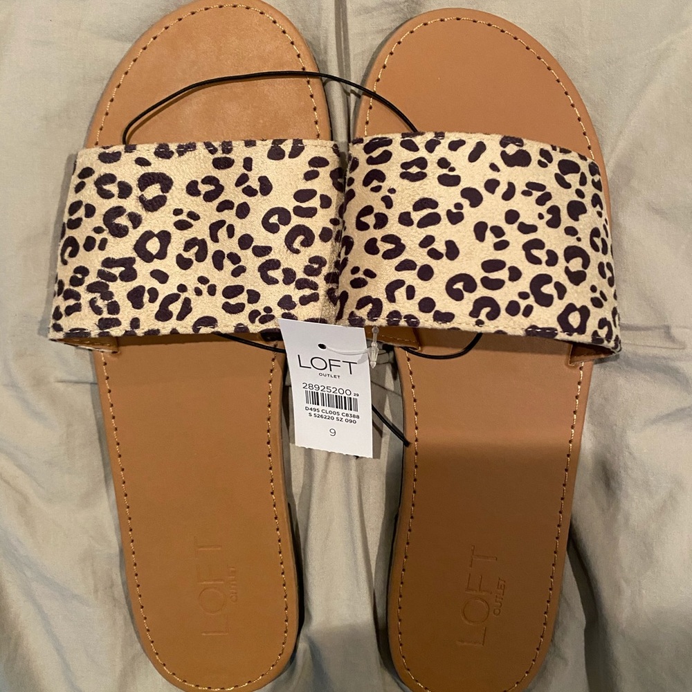 Loft Outlet Leopard Slide Sandals size 9